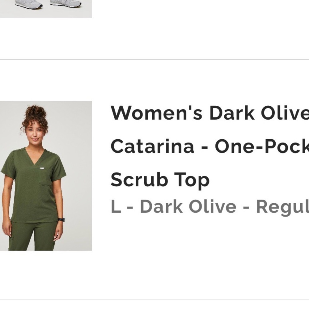 Figs Women's Dark Olive Catarina scrub top
